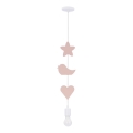 Lustre infantil pendente com cabo TRIO 1xE27/20W/230V rosa/branco