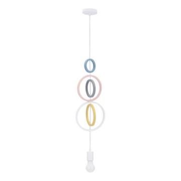 Lustre infantil suspenso por cabo HOOPS 1xE27/20W/230V pr. 19 cm multicolorido