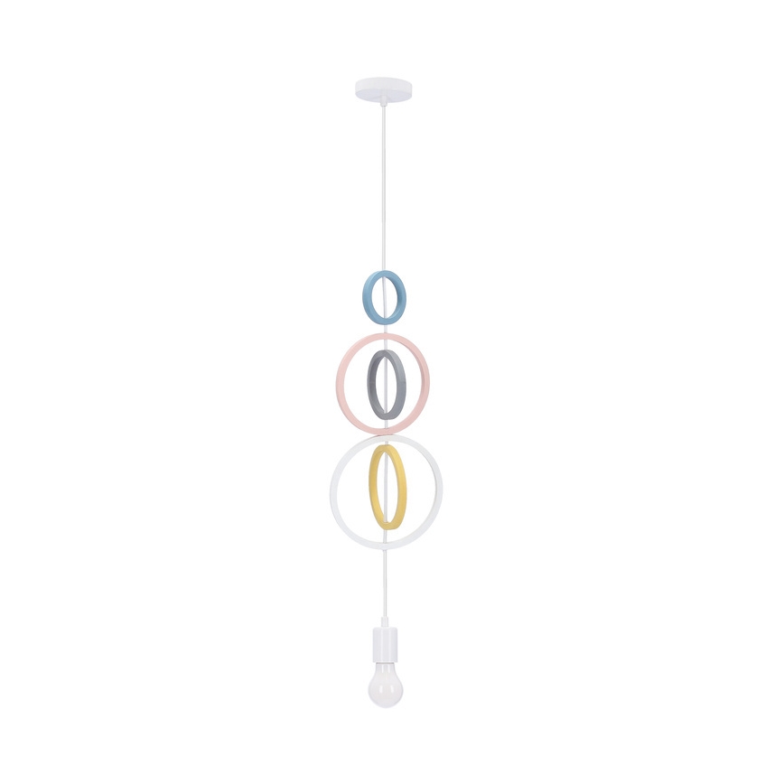Lustre infantil suspenso por cabo HOOPS 1xE27/20W/230V pr. 19 cm multicolorido