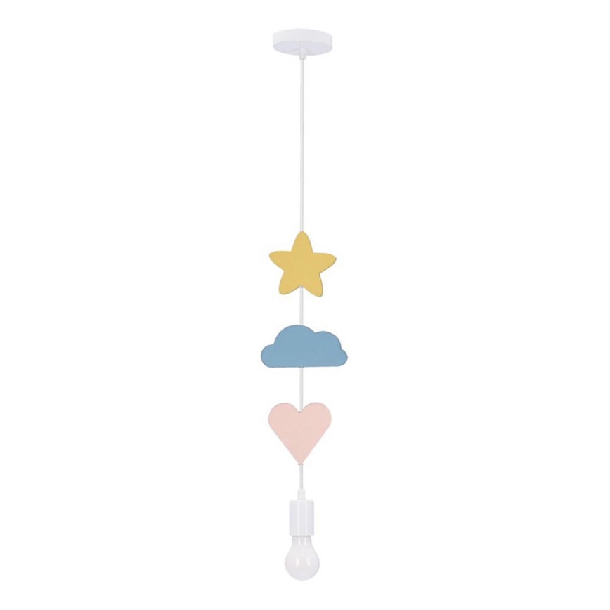 Lustre infantil suspenso por cabo TRIO 1xE27/20W/230V amarelo/azul/rosa