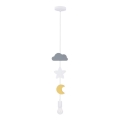 Lustre infantil suspenso por cabo TRIO 1xE27/20W/230V cinzento/branco/amarelo