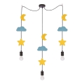 Lustre infantil suspenso por cabo TRIO 3xE27/20W/230V, amarelo/azul