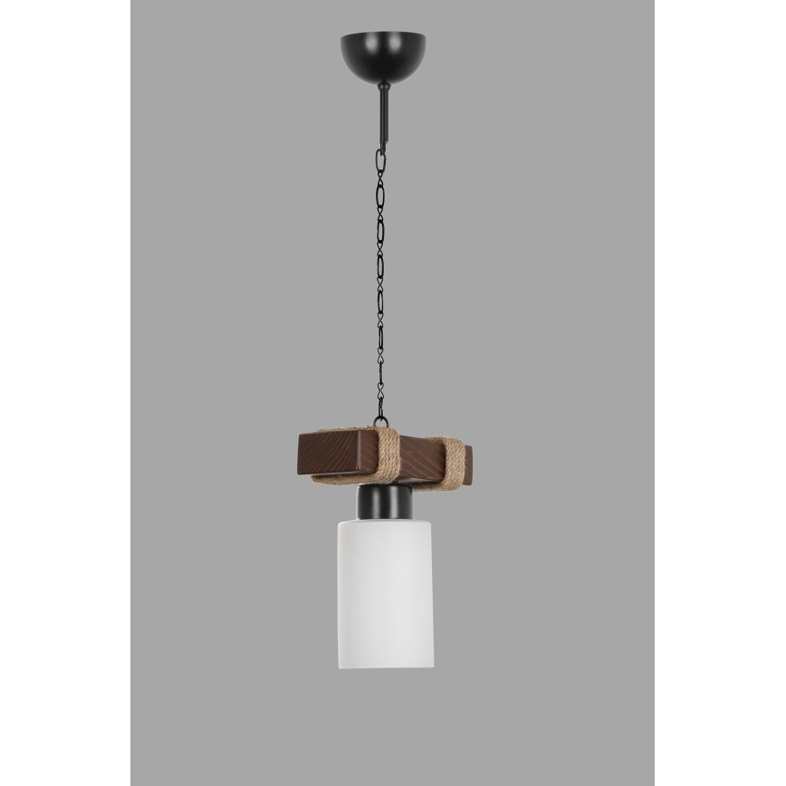 Lustre JASMIN com corrente 1xE27/40W/230V castanho/branco