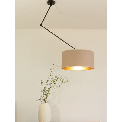 Lustre LED ajustável em haste GORTA 1xE27/60W/230V bege/dourado