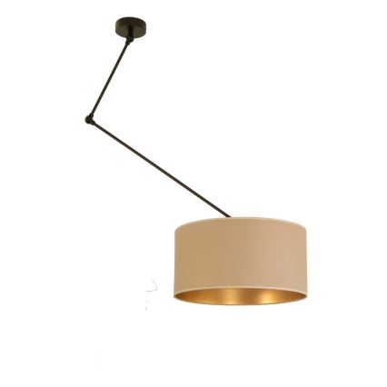 Lustre LED ajustável em haste GORTA 1xE27/60W/230V bege/dourado