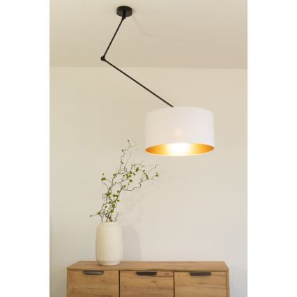 Lustre LED ajustável em haste GORTA 1xE27/60W/230V branco/dourado