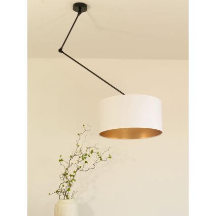 Lustre LED ajustável em haste GORTA 1xE27/60W/230V branco/dourado