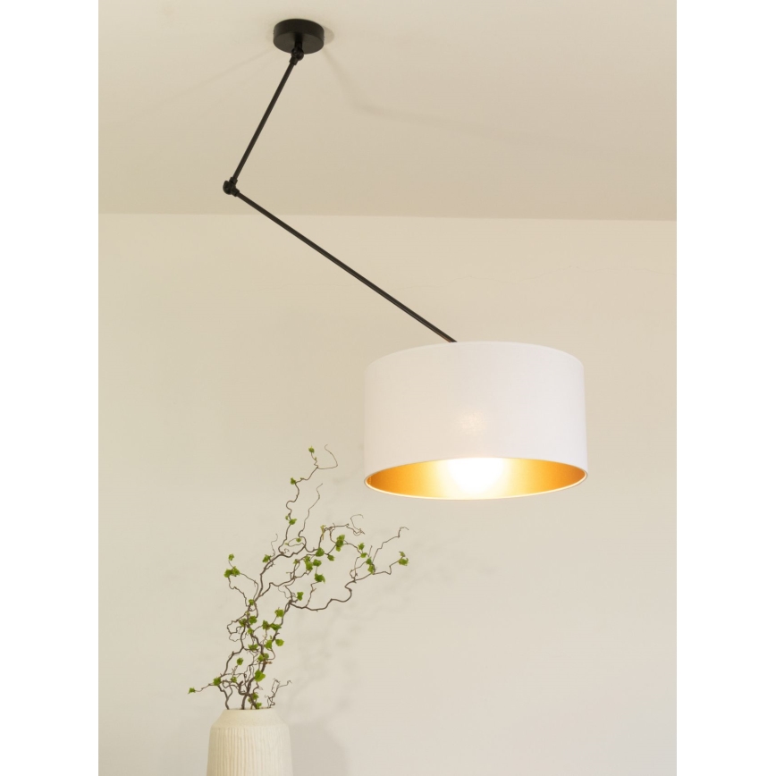 Lustre LED ajustável em haste GORTA 1xE27/60W/230V branco/dourado