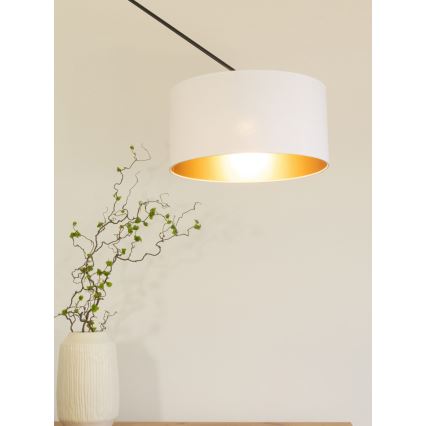 Lustre LED ajustável em haste GORTA 1xE27/60W/230V branco/dourado