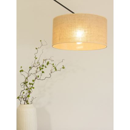 Lustre LED ajustável em haste GORTA 1xE27/60W/230V juta