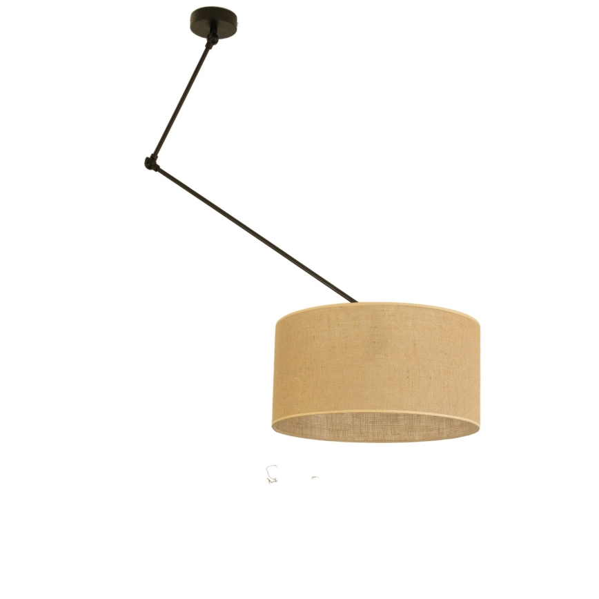 Lustre LED ajustável em haste GORTA 1xE27/60W/230V juta