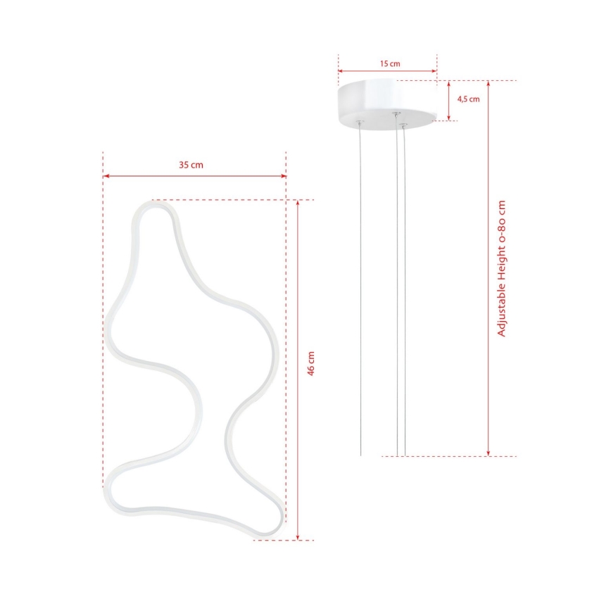 Lustre LED ARTISAN suspenso por cabo 36W/230V 6500K branco