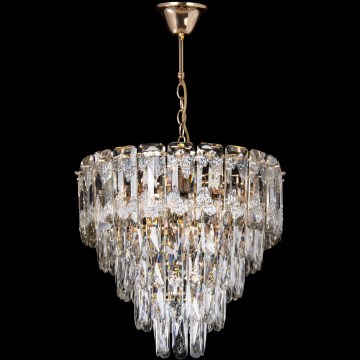 Lustre LED com corrente 7xE27/60W/230V + 4xLED/6W diâmetro 40 cm dourado