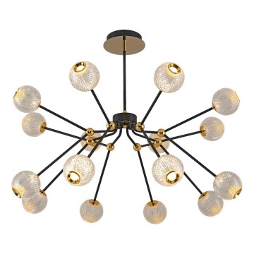 Lustre LED com haste GELA 16xLED/5W/230V 3000K preto/dourado