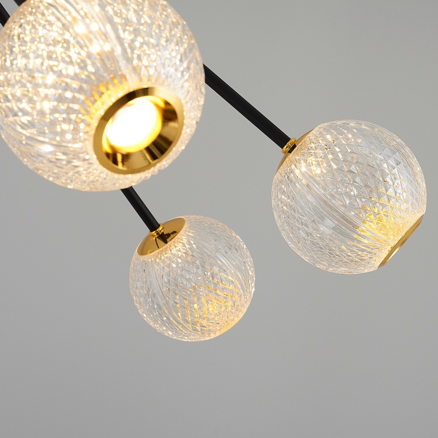 Lustre LED com haste GELA 16xLED/5W/230V 3000K preto/dourado