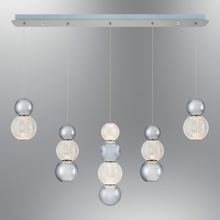 Lustre LED CREMONA suspenso por cabo, 27W/230V, 3000K, cromo mate