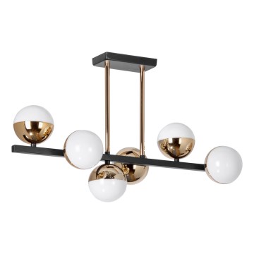 Lustre LED de haste 6xLED/7W/230V dourado/preto