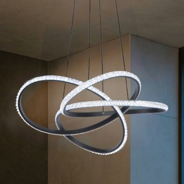 Lustre LED dimável em cabo, 95W/230V, 3000-6500K, diâmetro 57 cm + controlo remoto