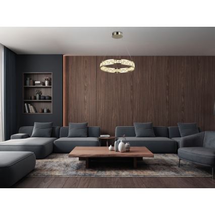 Lustre de cristal LED dimerizável suspenso por cabo ENRIQUE LED/40W//230V 3000-6000K Ø 60 cm + comando remoto