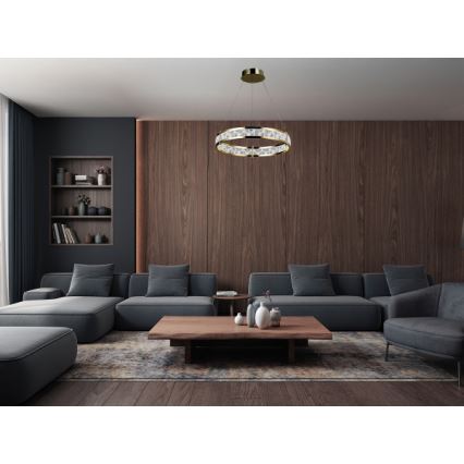 Lustre de cristal LED dimerizável suspenso por cabo ENRIQUE LED/40W//230V 3000-6000K Ø 60 cm + comando remoto