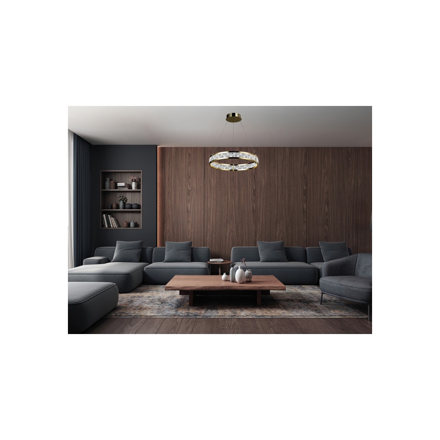 Lustre de cristal LED dimerizável suspenso por cabo ENRIQUE LED/40W//230V 3000-6000K Ø 60 cm + comando remoto