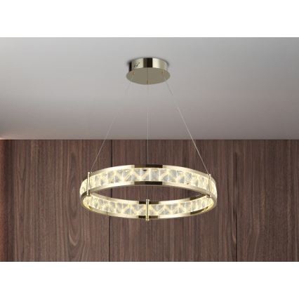 Lustre de cristal LED dimerizável suspenso por cabo ENRIQUE LED/40W//230V 3000-6000K Ø 60 cm + comando remoto