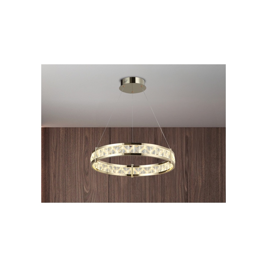 Lustre de cristal LED dimerizável suspenso por cabo ENRIQUE LED/40W//230V 3000-6000K Ø 60 cm + comando remoto