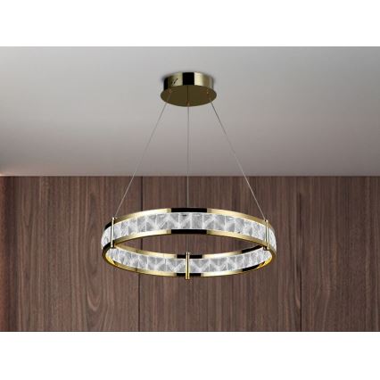 Lustre de cristal LED dimerizável suspenso por cabo ENRIQUE LED/40W//230V 3000-6000K Ø 60 cm + comando remoto