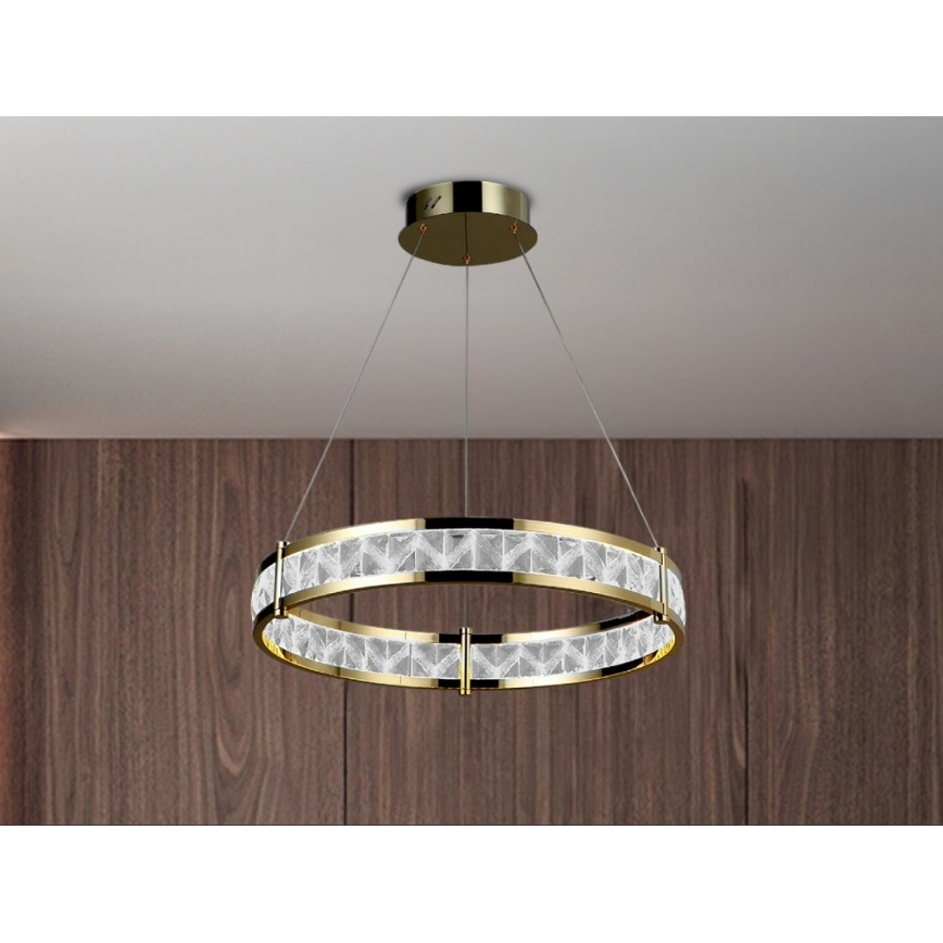 Lustre de cristal LED dimerizável suspenso por cabo ENRIQUE LED/40W//230V 3000-6000K Ø 60 cm + comando remoto