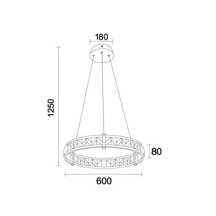 Lustre de cristal LED dimerizável suspenso por cabo ENRIQUE LED/40W//230V 3000-6000K Ø 60 cm + comando remoto