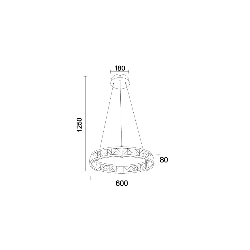 Lustre de cristal LED dimerizável suspenso por cabo ENRIQUE LED/40W//230V 3000-6000K Ø 60 cm + comando remoto