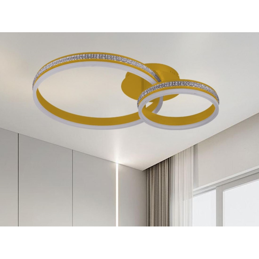 Lustre LED dimerizável de montagem à superfície para tecto LED/110W/230V 3000-6500K + controlo remoto