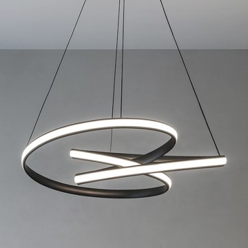 Lustre LED dimerizável suspenso por cabo, 85W/230V, 3000-6500K, Ø 49 cm + comando remoto