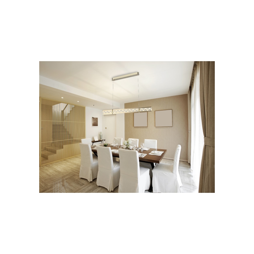 Lustre de cristal LED dimerizável suspenso por cabo ENRIQUE LED/20W//230V 3000-6000K + controlo remoto