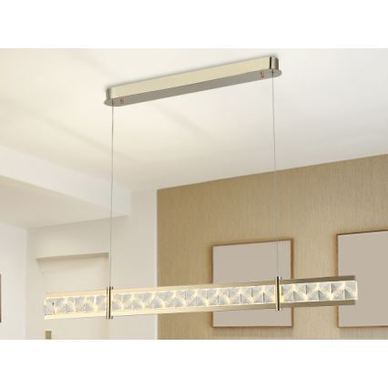 Lustre de cristal LED dimerizável suspenso por cabo ENRIQUE LED/20W//230V 3000-6000K + controlo remoto