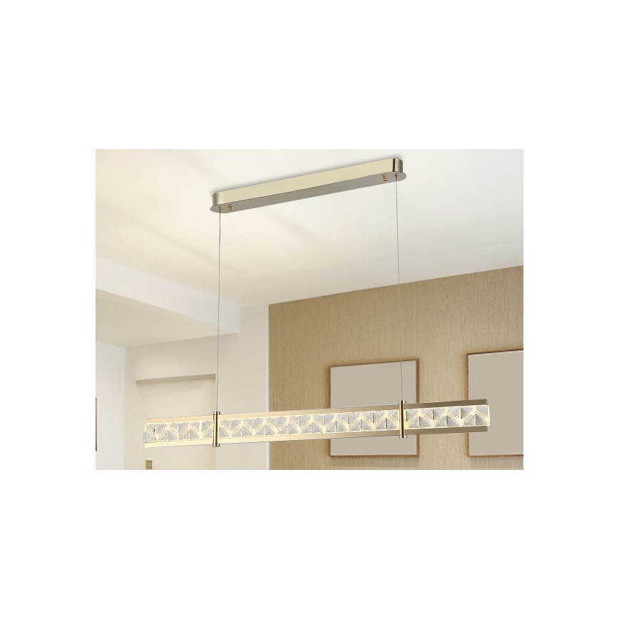 Lustre de cristal LED dimerizável suspenso por cabo ENRIQUE LED/20W//230V 3000-6000K + controlo remoto