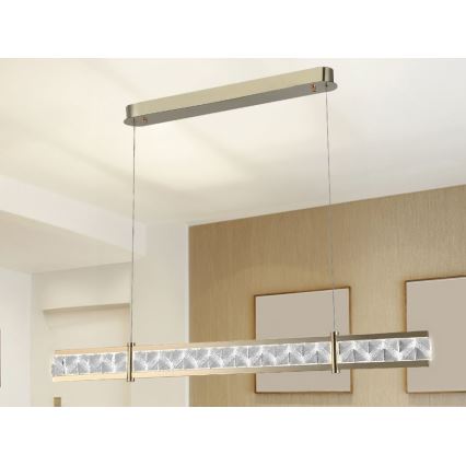 Lustre de cristal LED dimerizável suspenso por cabo ENRIQUE LED/20W//230V 3000-6000K + controlo remoto