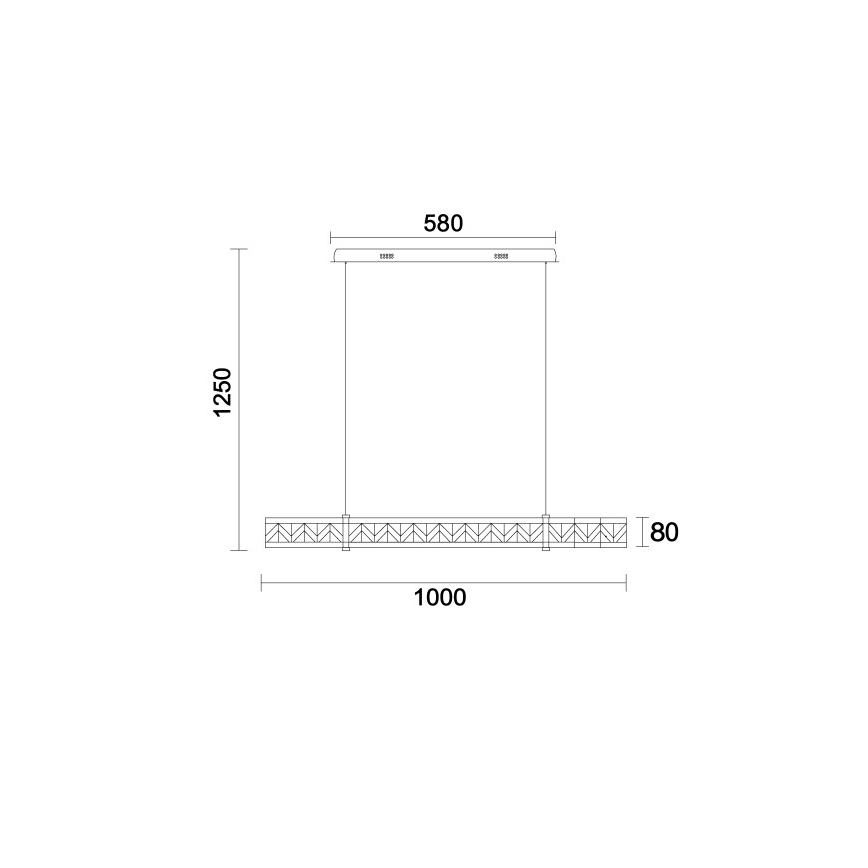 Lustre de cristal LED dimerizável suspenso por cabo ENRIQUE LED/20W//230V 3000-6000K + controlo remoto