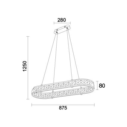 Lustre de cristal regulável suspenso por cabo ENRIQUE LED/50W//230V 3000-6000K + comando à distância