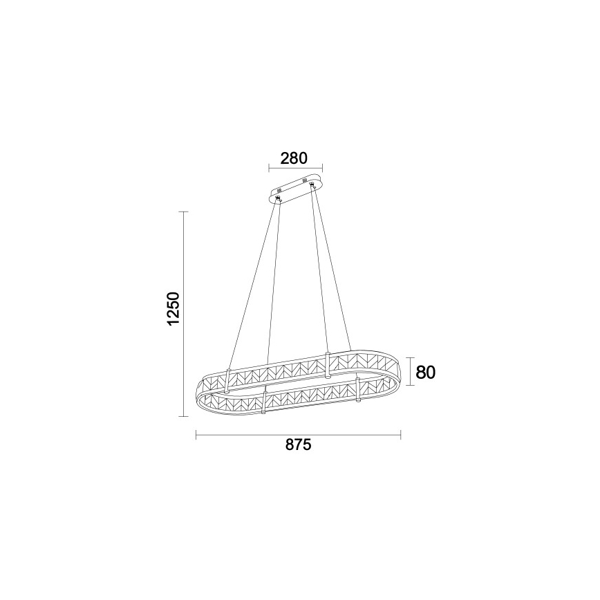 Lustre de cristal regulável suspenso por cabo ENRIQUE LED/50W//230V 3000-6000K + comando à distância