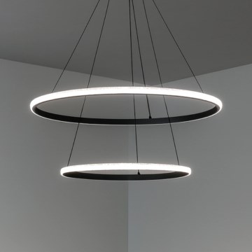 Lustre LED dimerizável suspenso por cabo LED/55W/230V 3000-6500K diâmetro 60 cm + controlo remoto
