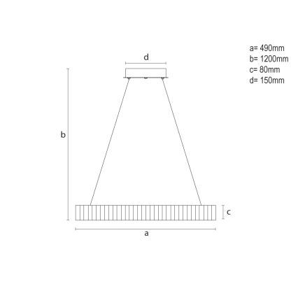 Lustre pendente LED regulável com cabo LED/75W/230V 3000-6500K Ø 49 cm + controlo remoto