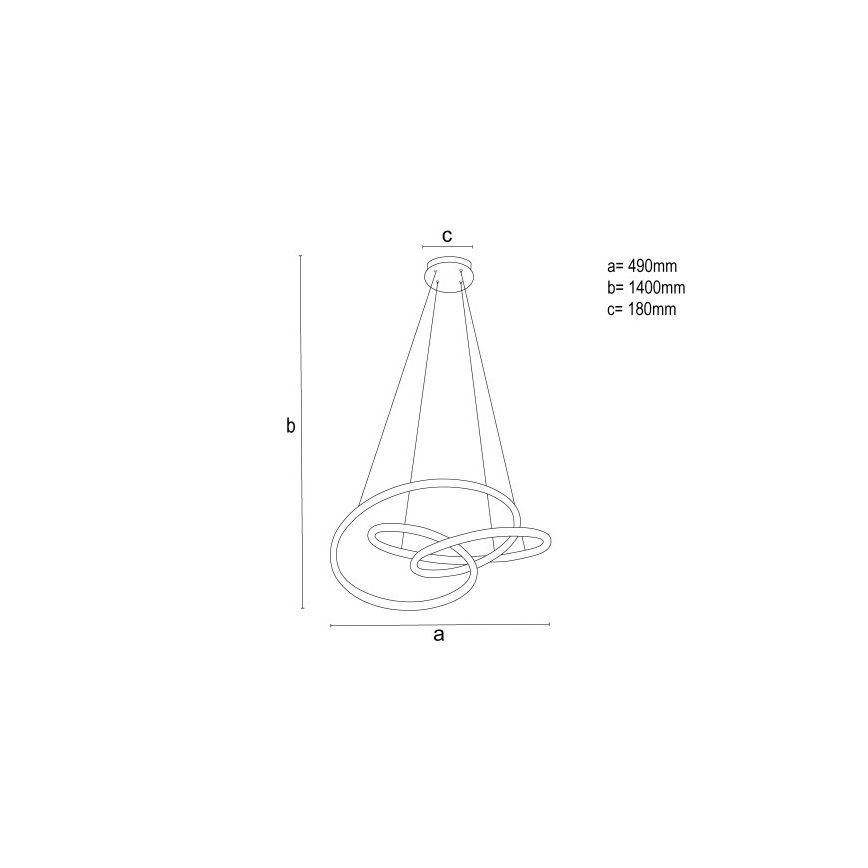 Lustre pendente LED dimerizável em cabo LED/85W/230V 3000-6500K Ø 49 cm + comando remoto