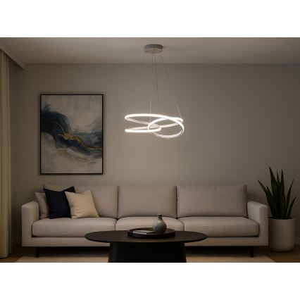 Lustre dimável em cabo LED/90W/230V 3000-6500K diâmetro 47 cm + controlo remoto