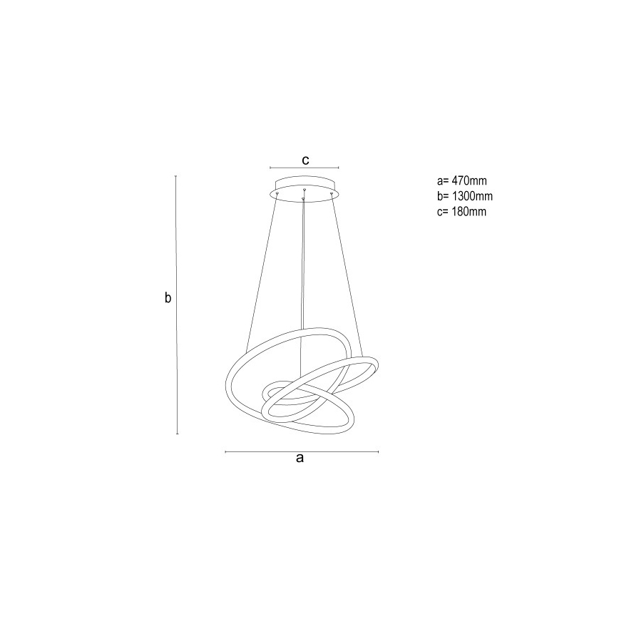Lustre dimável em cabo LED/90W/230V 3000-6500K diâmetro 47 cm + controlo remoto