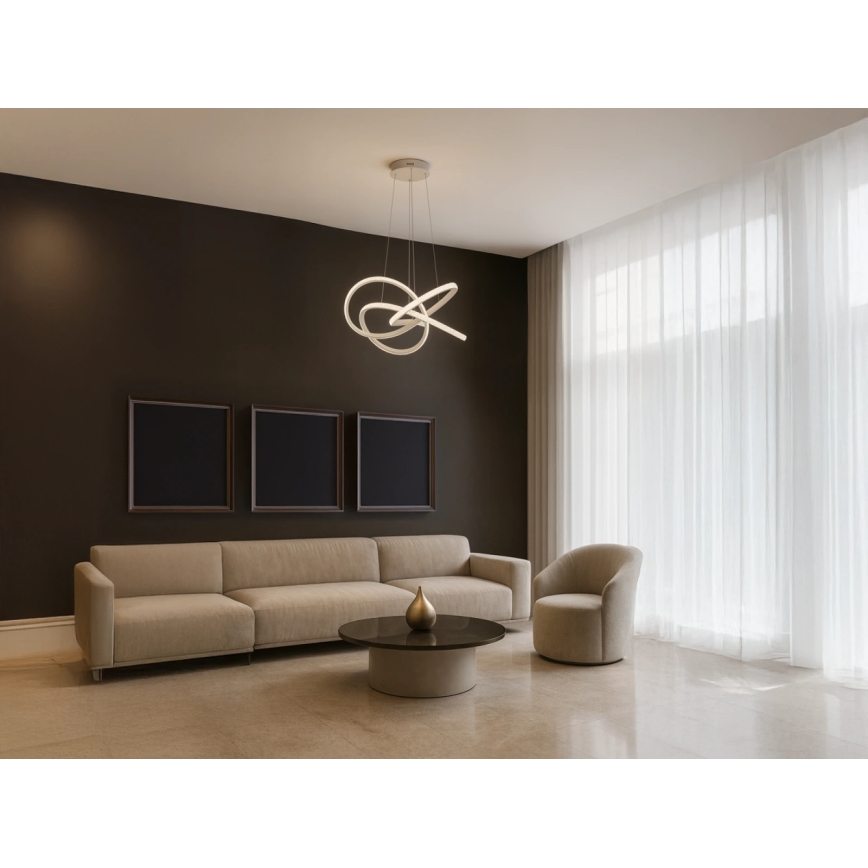 Lustre LED dimerizável suspenso em cabo LED/95W/230V 3000-6500K Ø57 cm + comando remoto