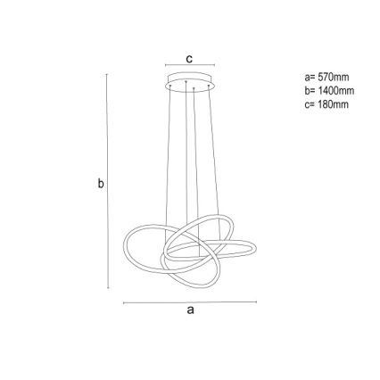 Lustre LED dimerizável suspenso em cabo LED/95W/230V 3000-6500K Ø57 cm + comando remoto