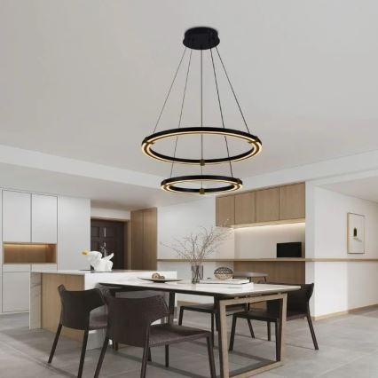 Lustre LED regulável em cabo LED/130W/230V 3000-6500K diâmetro 60 cm + controlo remoto
