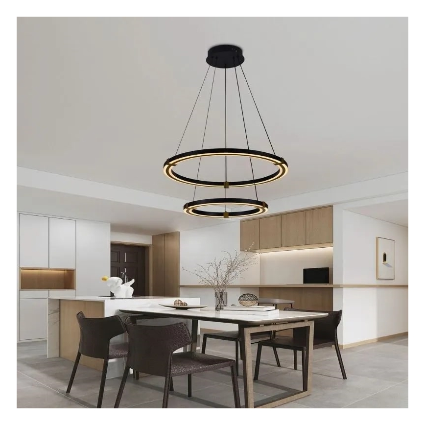 Lustre LED regulável em cabo LED/130W/230V 3000-6500K diâmetro 60 cm + controlo remoto