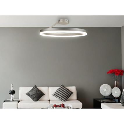 Lustre de teto LED dimmerável LED/40W/230V 3000-6500K cromo fosco + controlo remoto